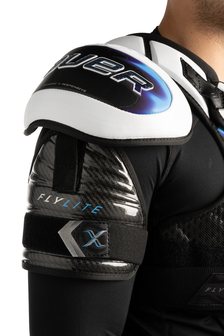 Bauer Intermediate Vapor FLYLITE Hockey Player Shoulder Pads white black