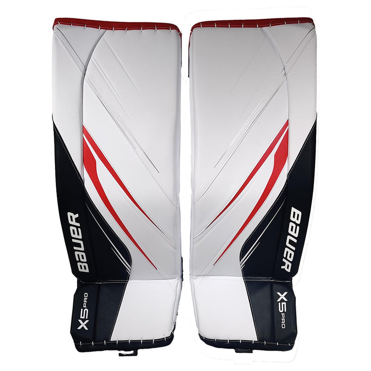 Bauer Intermediate Vapor X5 Pro Custom Hockey Goalie Pad White Black Red