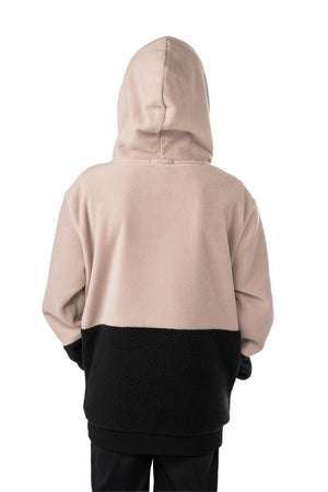 BAUER Junior Polarfleece Hoodie Black-Taupe