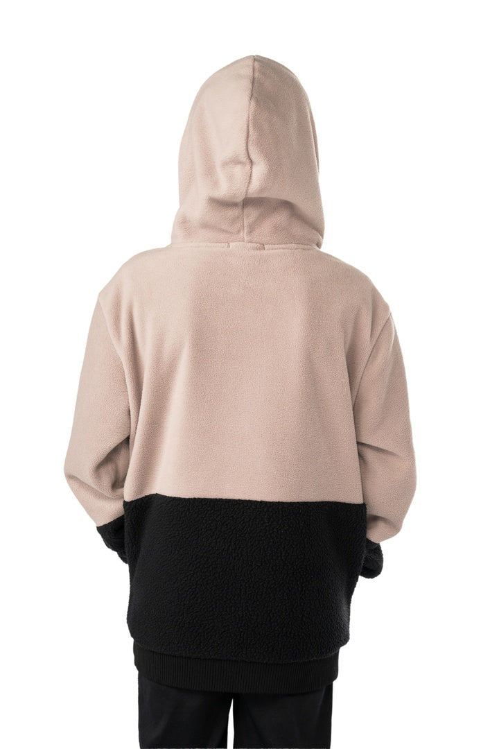 BAUER Junior Polarfleece Hoodie Black-Taupe