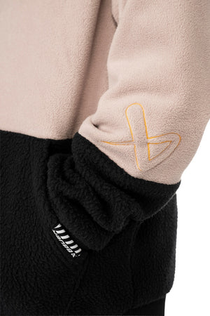 BAUER Junior Polarfleece Hoodie Black-Taupe