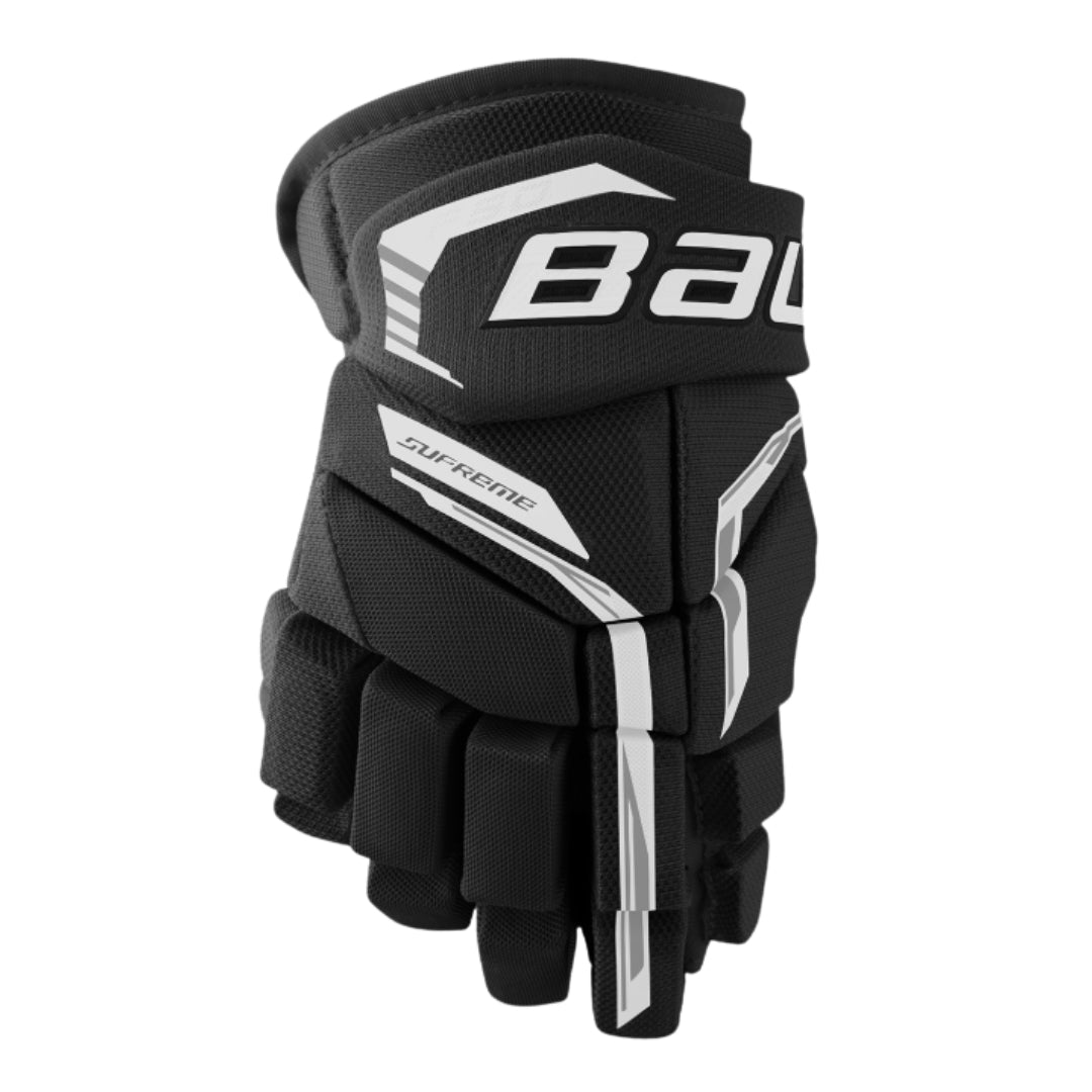 Bauer Junior Supreme F50 Pro Hockey Gloves black white