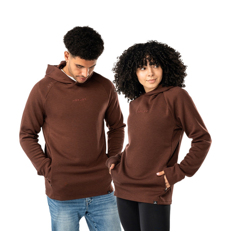 BAUER Senior FLC Pre-Game Hoodie brown stone