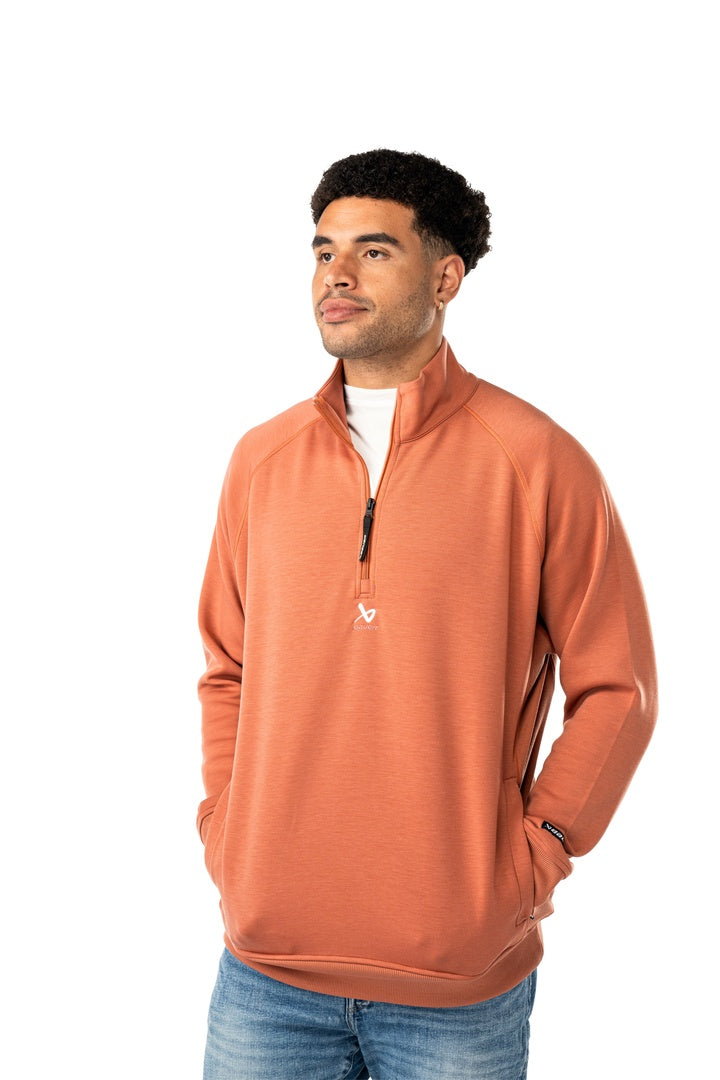 BAUER Senior FLC Showstopper 1/4 Zip Sweater cedar orange