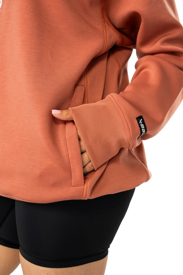 BAUER Senior FLC Showstopper 1/4 Zip Sweater cedar orange