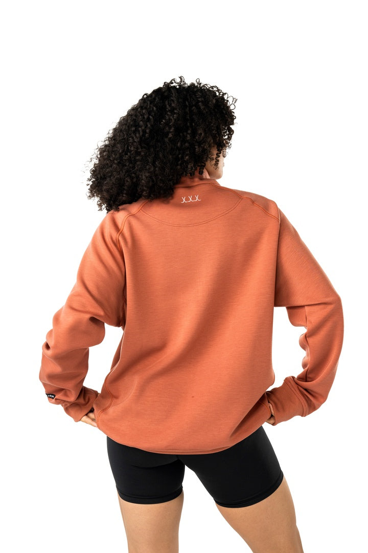 BAUER Senior FLC Showstopper 1/4 Zip Sweater cedar orange