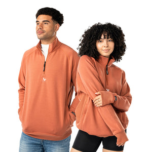 BAUER Senior FLC Showstopper 1/4 Zip Sweater cedar orange