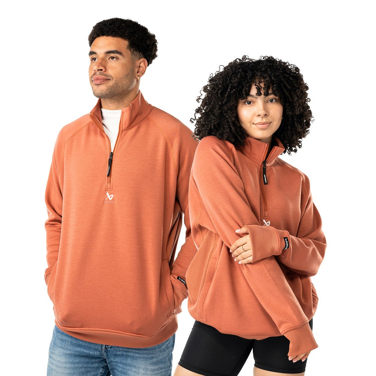 BAUER Senior FLC Showstopper 1/4 Zip Sweater cedar orange