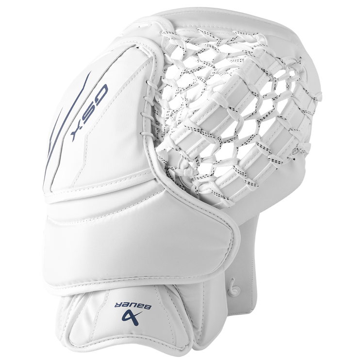 Bauer Senior GSX Hockey Goalie Trapper white blue