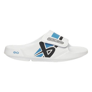 Bauer Senior OOFOS Sport Flex Slides Sandal 2025 white blue 