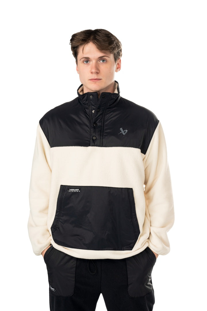 BAUER Senior Polarfleece Pullover Sweatshirt Black-Cream