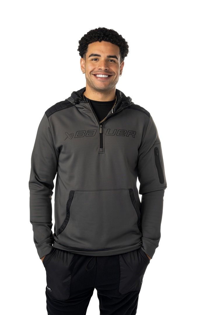 BAUER Senior Puffer 1/2 Zip Hoodie Black