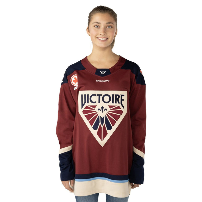 BAUER Senior PWHL Montreal Victoire Jersey Burgundy 