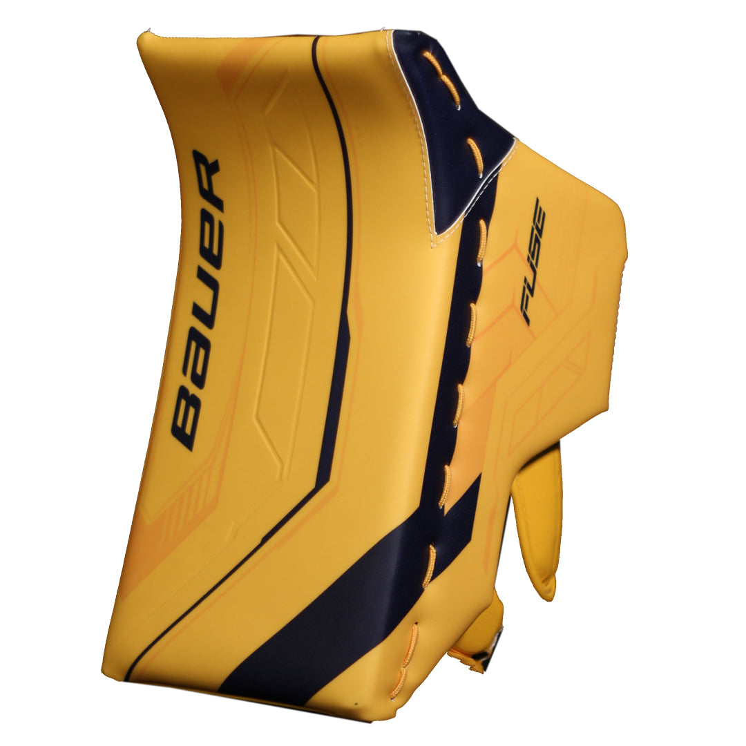 Bauer Senior Supreme Fuse USC Spec Hockey Goalie Blocker Sport Gold/Navy