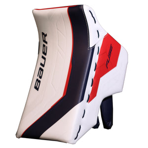 Bauer Senior Supreme Fuse USC Spec Hockey Goalie Blocker White/Navy/Red