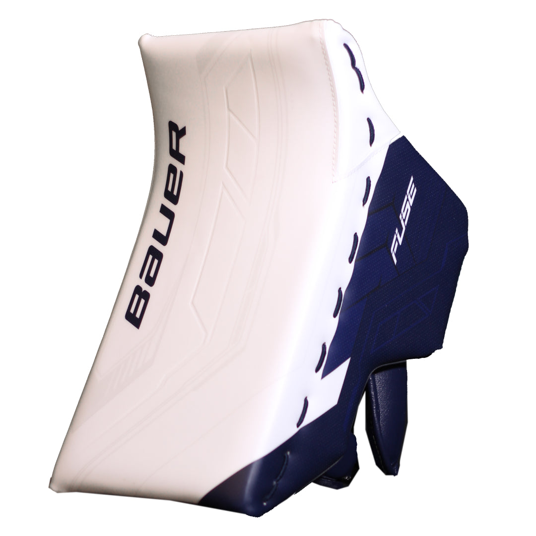 Bauer Senior Supreme Fuse USC Spec Hockey Goalie Blocker White/Navy