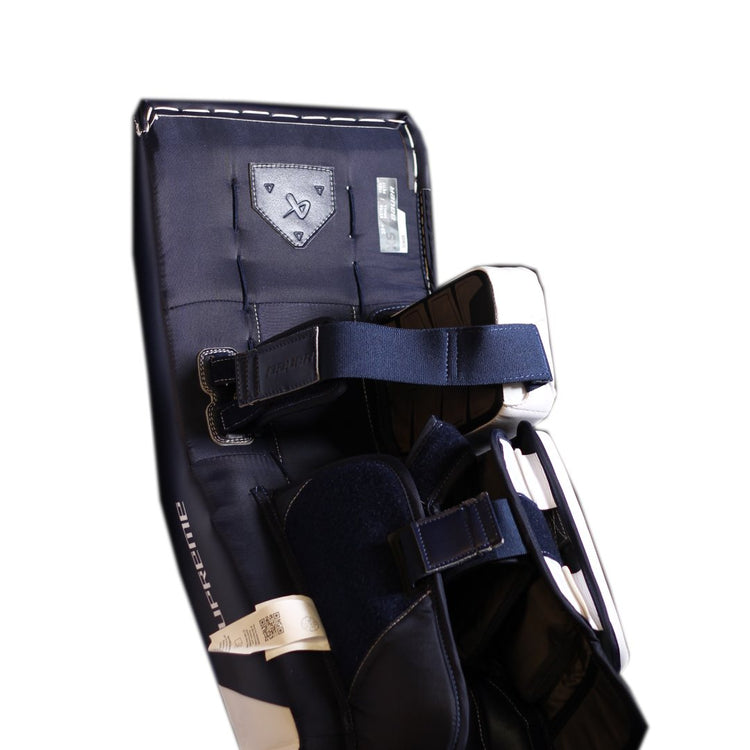 Bauer Senior Supreme Fuse USC Spec Hockey Goalie Pad White/Navy/Royal Back