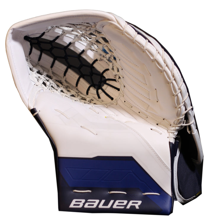 Bauer Senior Supreme Fuse USC Spec Hockey Goalie Trapper White/Navy/Royal