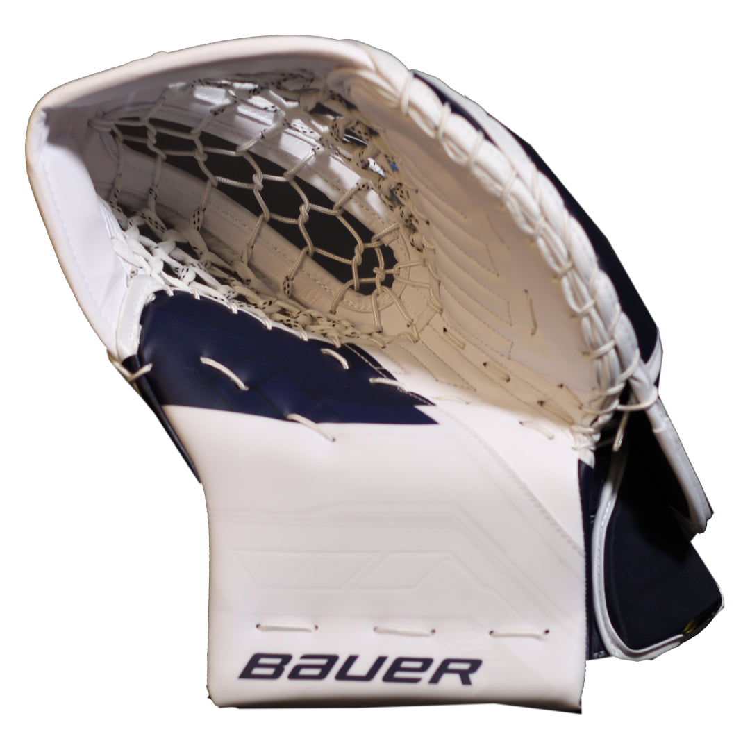 Bauer Senior Supreme Fuse USC Spec Hockey Goalie Trapper White/Navy