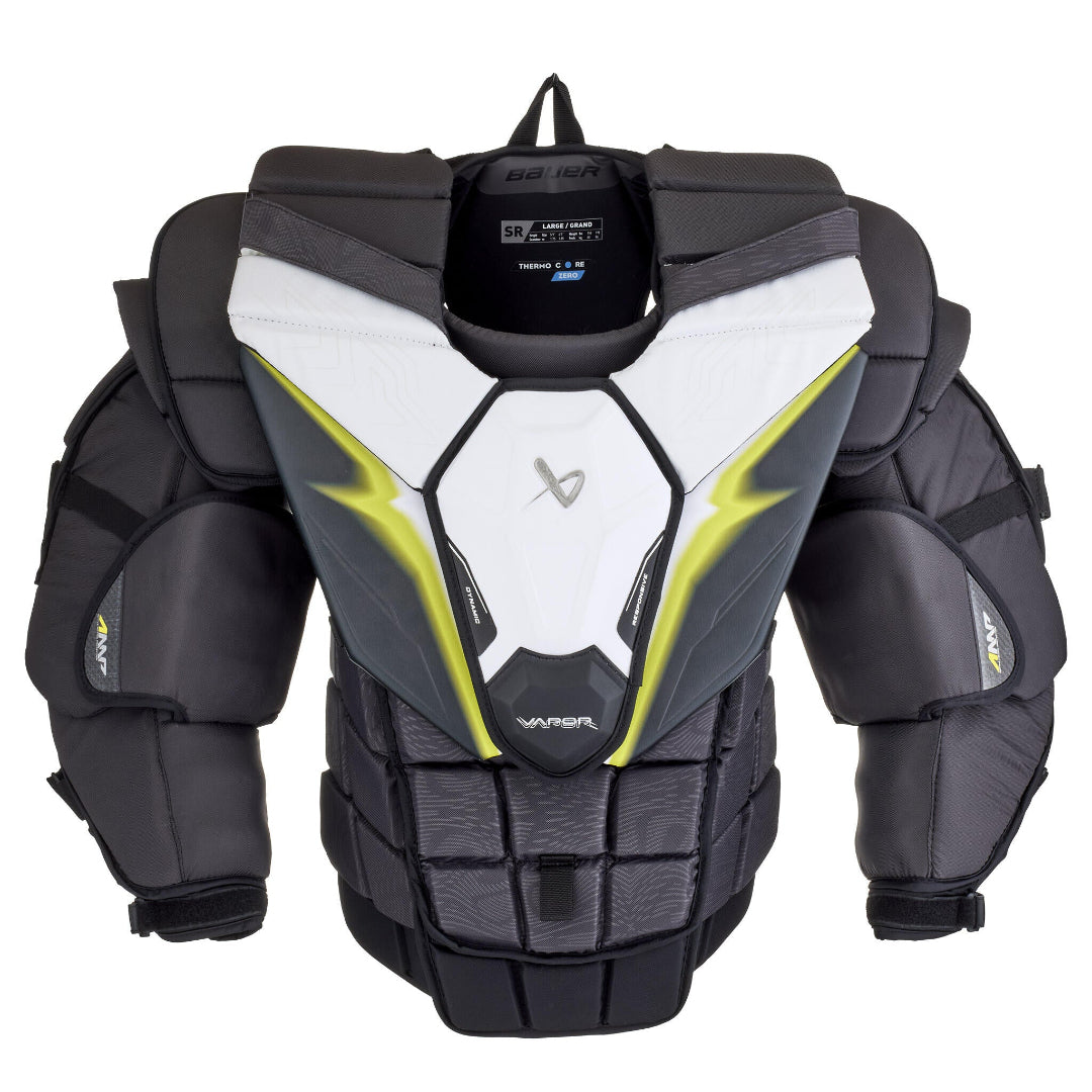 Bauer Senior Vapor Flylite (SMU) Hockey Goalie Chest and Arm Protector black yellow white