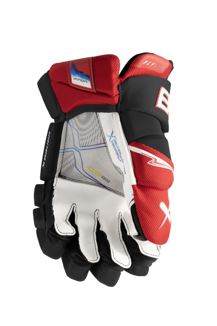 Bauer Intermediate Vapor FLYPRO Hockey Player Gloves black red