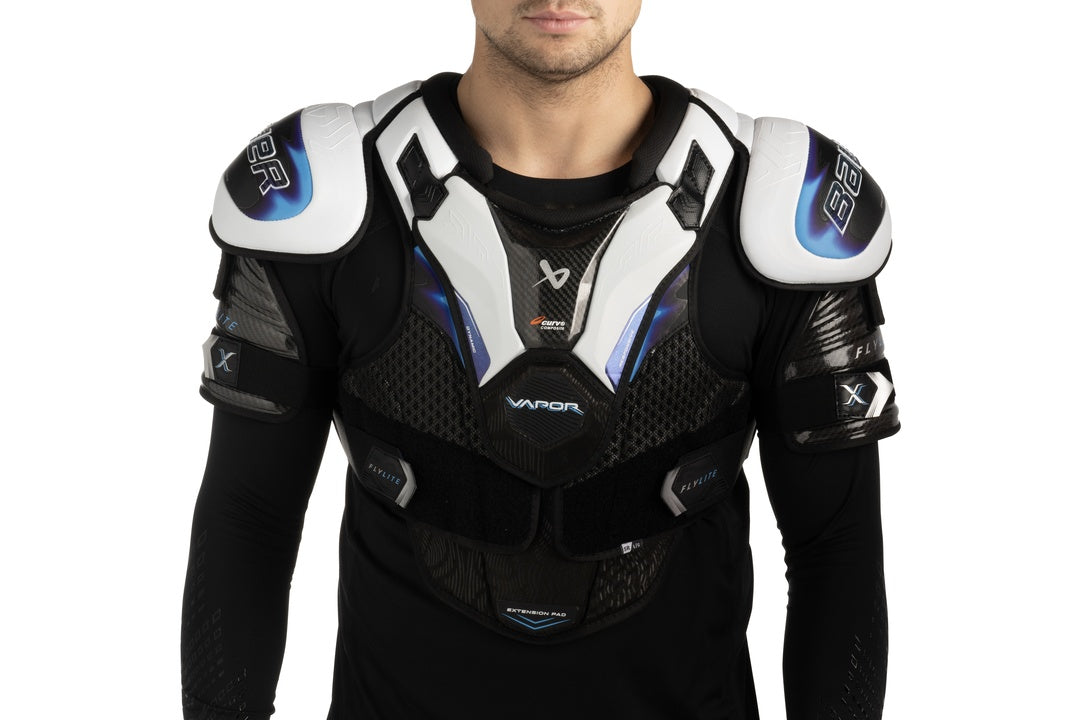 Bauer Senior Vapor FLYLITE Hockey Player Shoulder Pads white black