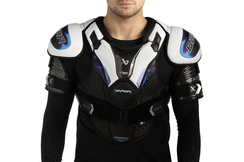 Bauer Senior Vapor FLYLITE Hockey Player Shoulder Pads white black
