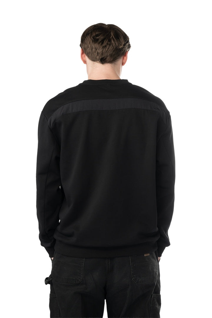 BAUER Senior Knit Woven Crew Sweater Black