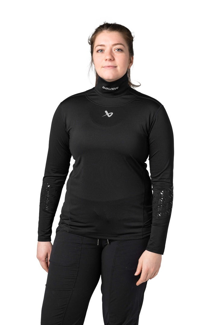 Bauer Women's Long Sleeve Cut-Resistant Neck Protect Hockey Base Layer