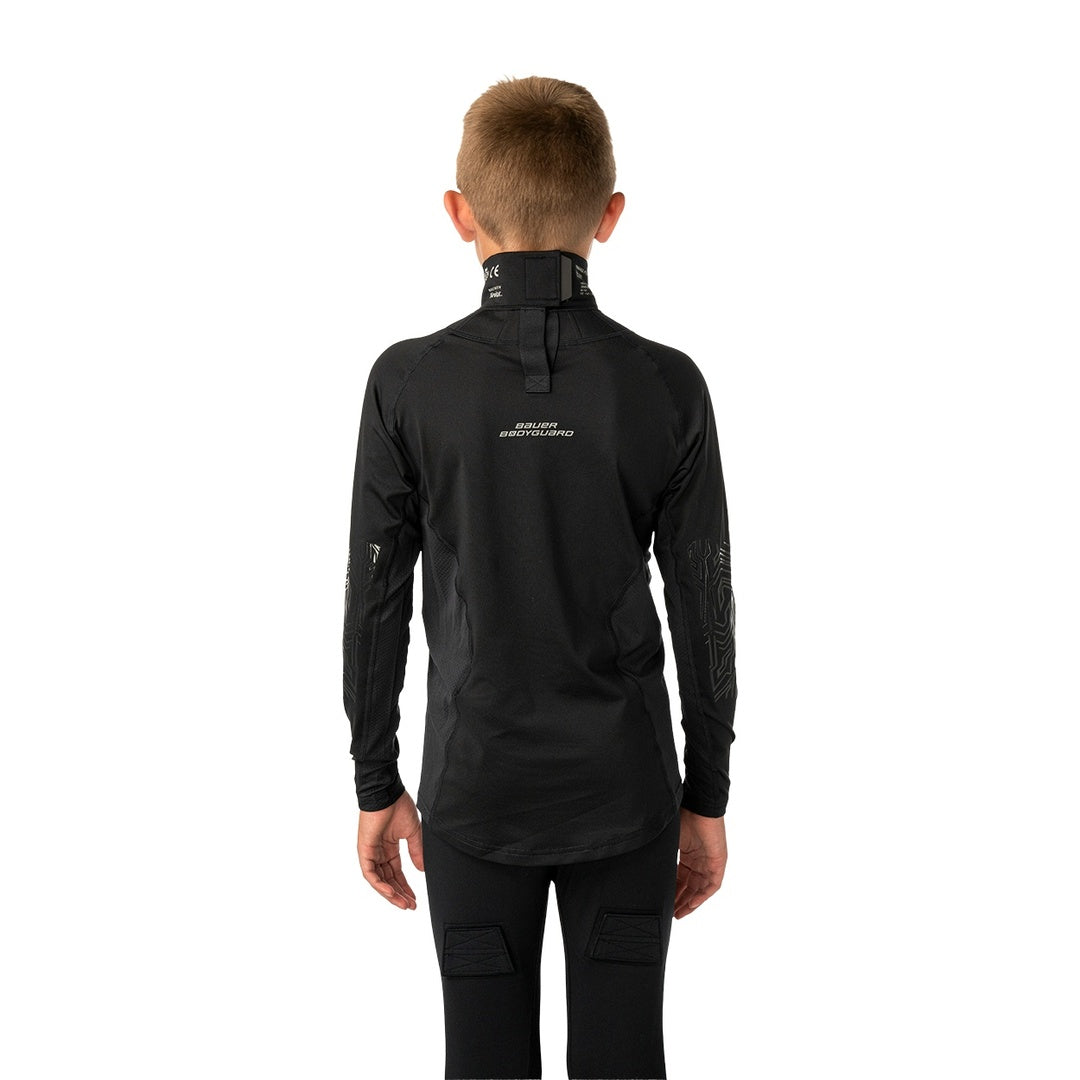 Bauer Youth Bodyguard Neck Protect Long Sleeve Shirt black