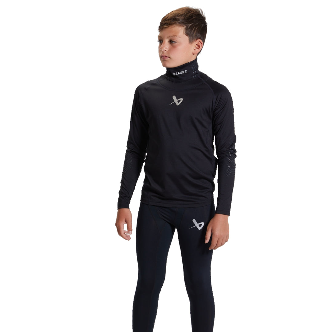Bauer Youth Neck Protect Long Sleeve Shirt black