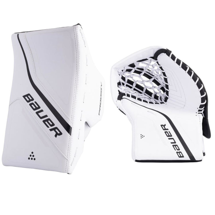 Bauer Youth Prodigy Hockey Goalie Trapper+Blocker Set white/black