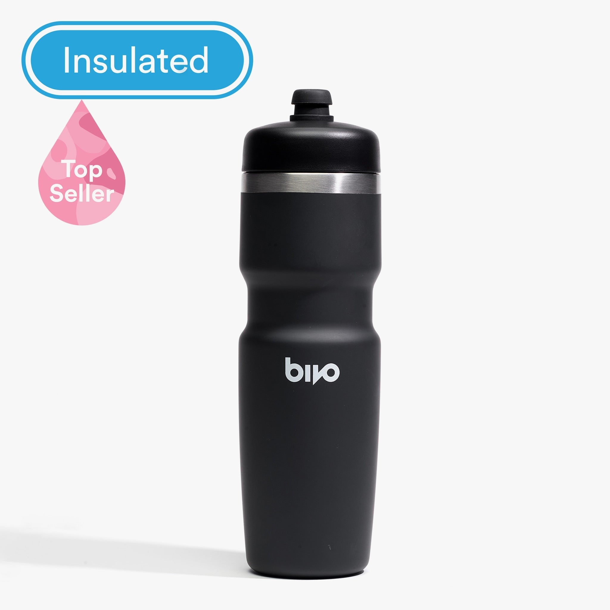 Bivo Trio Insulated Water Bottle Black 21oz