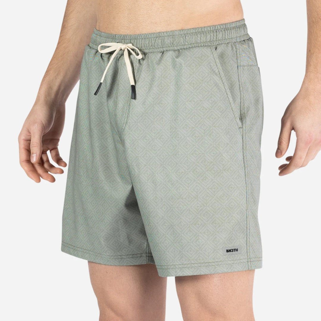 BN3TH Men's Agua Volley X 2-in-1 Swim Short 7" artisan tile bronze grey