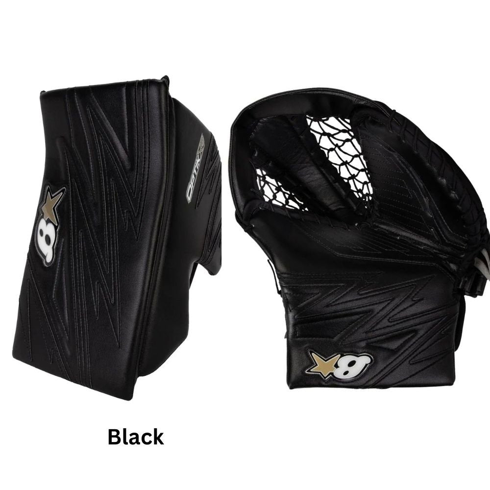 Brian's Junior OPTIK X4 Hockey Goalie Blocker + Trapper Black