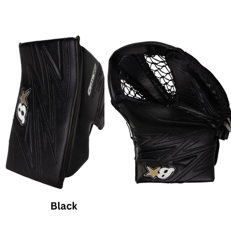 Brian's Junior OPTIK X4 Hockey Goalie Blocker + Trapper Black