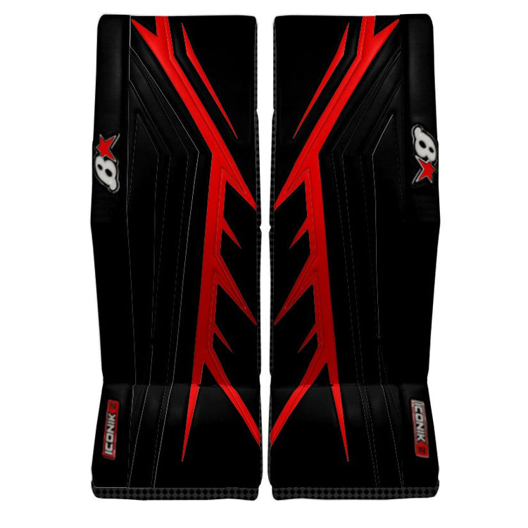 Brian's Senior Pro ICONIK 2 Hockey Goalie Pad Black/Red