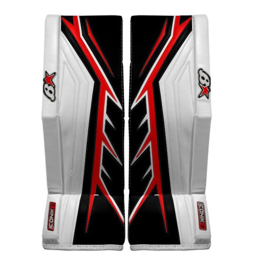 Brian's Senior Pro ICONIK 2 Hockey Goalie Pad White/Black/Red