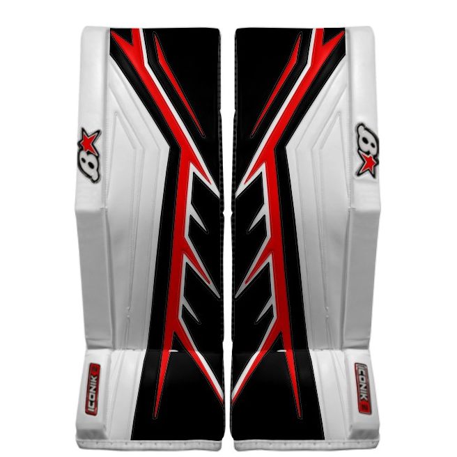 Brian's Senior Pro ICONIK 2 Hockey Goalie Pad White/Black/Red