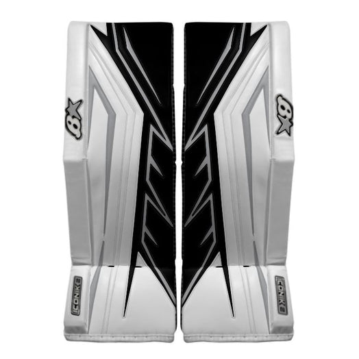 Brian's Senior Pro ICONIK 2 Hockey Goalie Pad White/Black/Silver