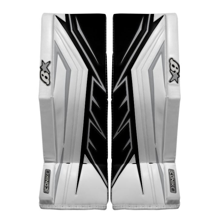 Brian's Senior Pro ICONIK 2 Hockey Goalie Pad White/Black/Silver