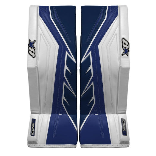 Brian's Senior Pro ICONIK 2 Hockey Goalie Pad White/Royal/Navy