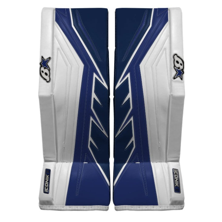 Brian's Senior Pro ICONIK 2 Hockey Goalie Pad White/Royal/Navy