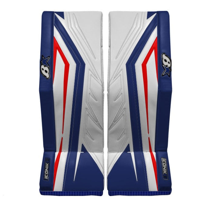 Brian's Senior Pro ICONIK 2 Hockey Goalie Pad White/Royal/Red