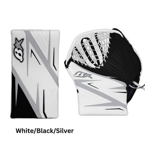 Brian's Senior Pro Kryptik Hockey Goalie Trapper+Blocker White/Black/Silver