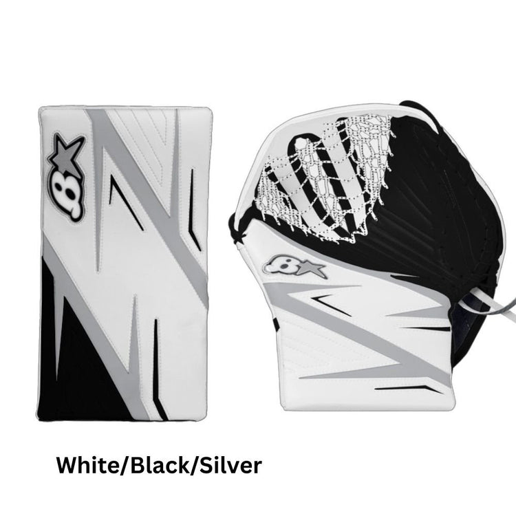 Brian's Senior Pro Kryptik Hockey Goalie Trapper+Blocker White/Black/Silver
