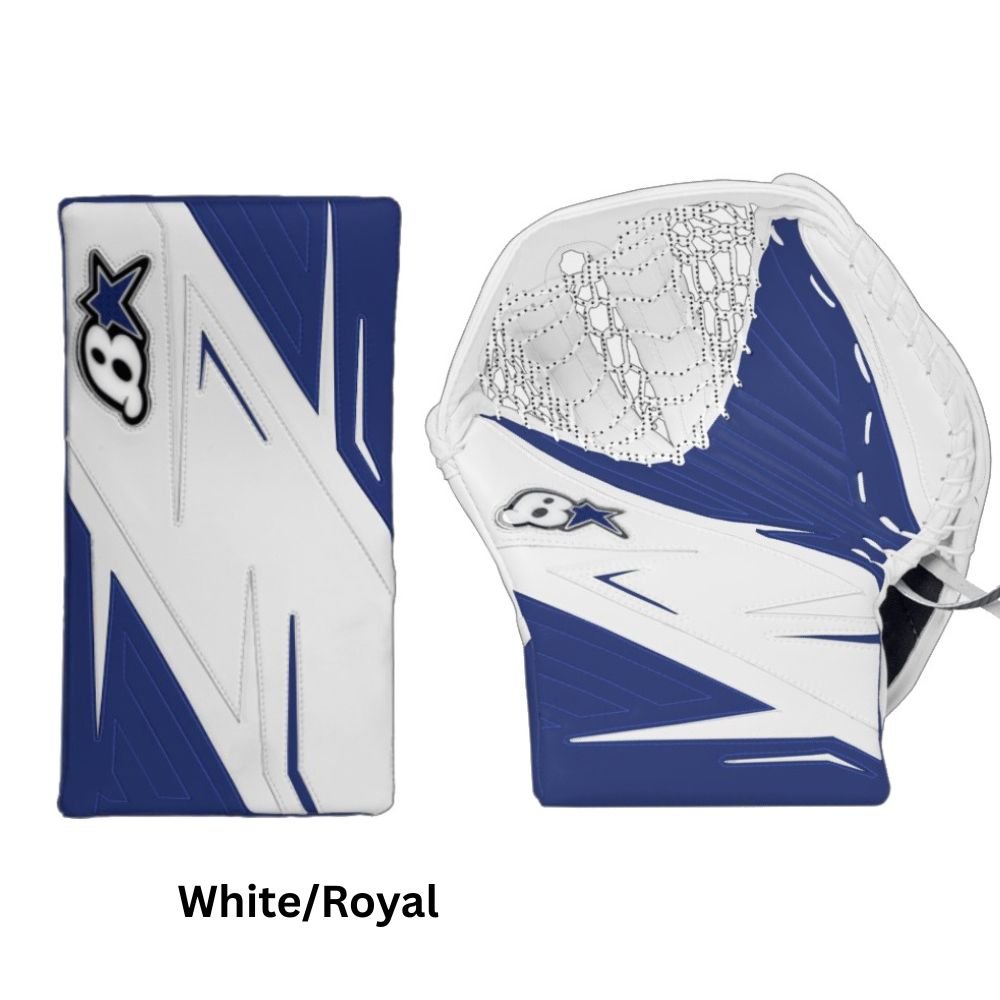 Brian's Senior Pro Kryptik Hockey Goalie Trapper+Blocker White/Royal