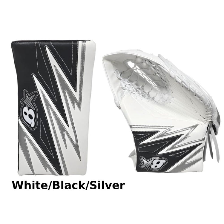 Brian's Senior Pro Optik 4 Hockey Goalie Trapper+Blocker Set white/black/silver