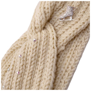 Brilliance & Melrose Adult Figure Skating Headband cream