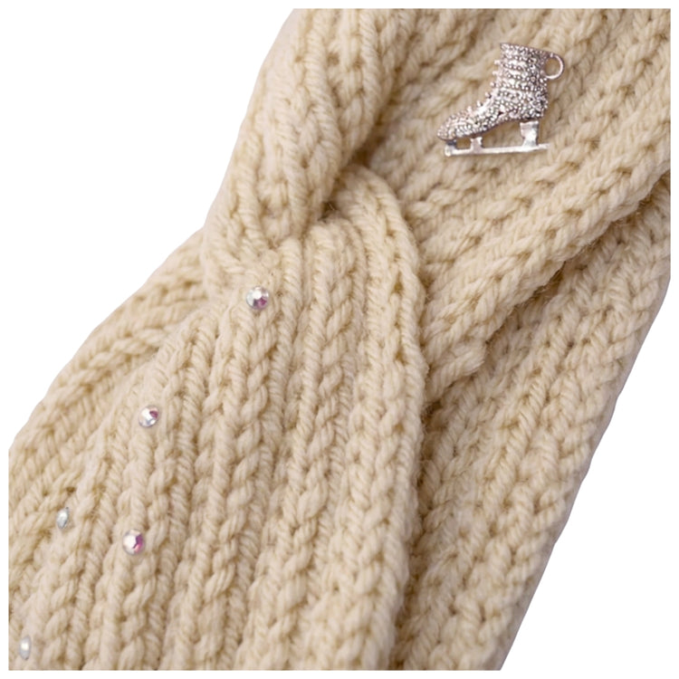 Brilliance & Melrose Adult Figure Skating Headband cream
